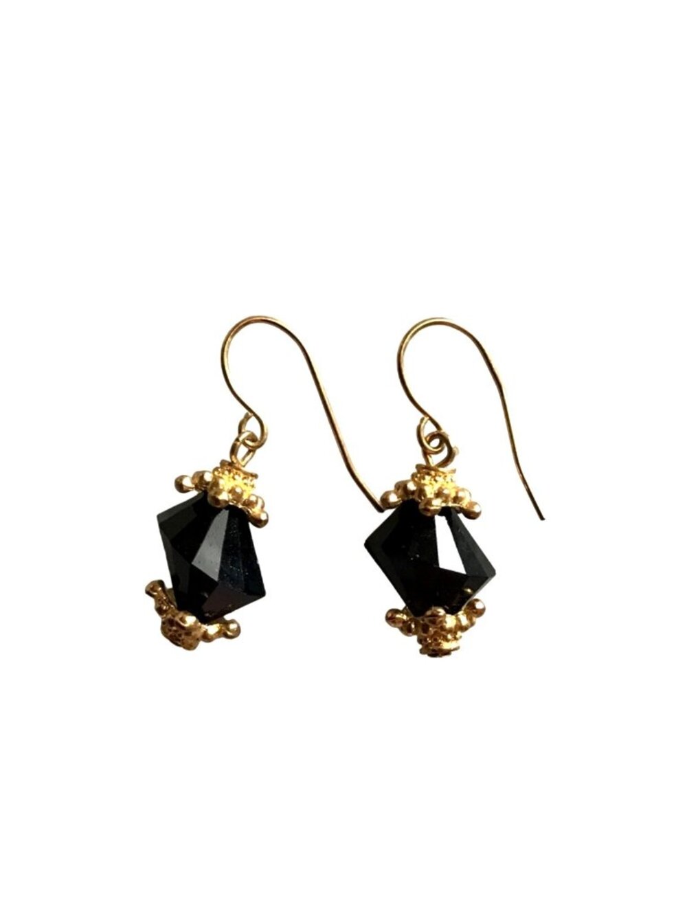 BEAUTIFUL WOMENS BLACK TONE STONE DANGLE EARRINGS